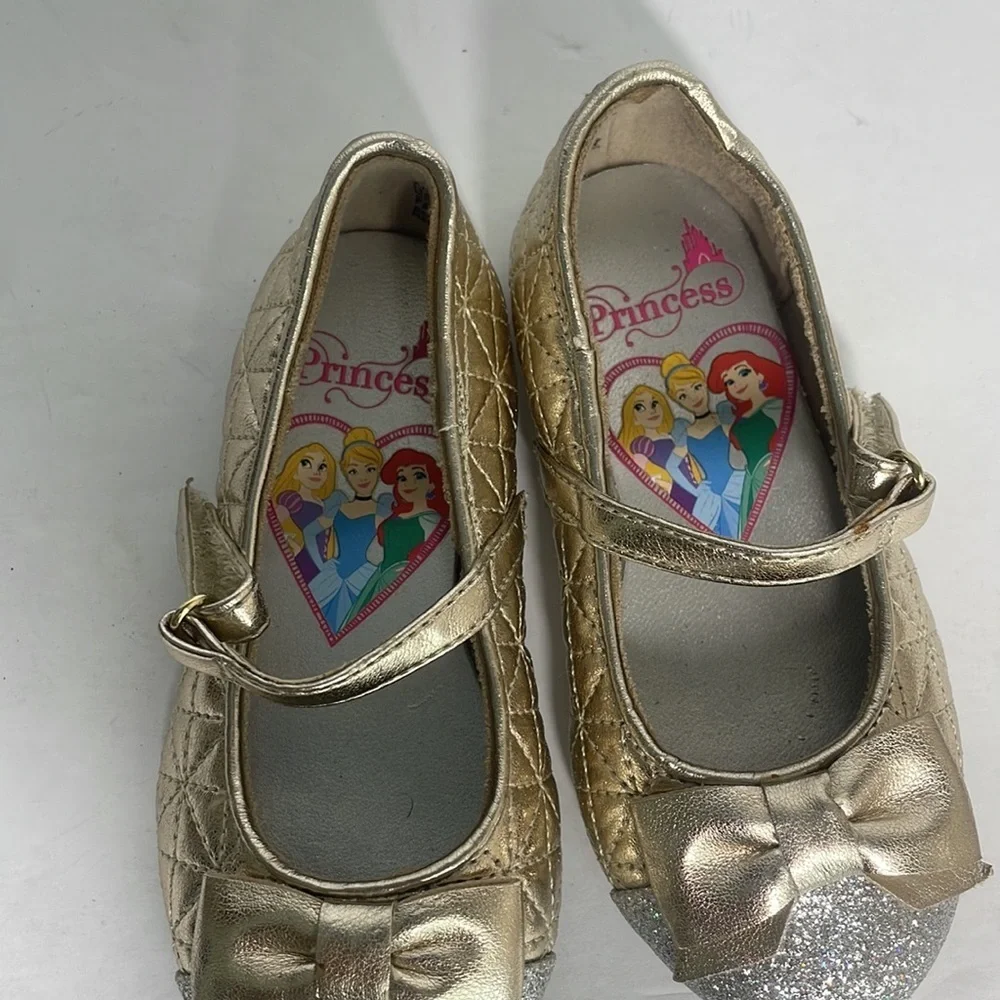 Disney Princess Toddler Gold Mary Jane Shoes Metallic Gold/Silver 5.5